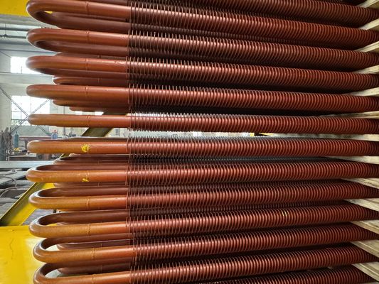12.7-18mm Base Pipe O.D. Spiral Fin Tube Extruded Serrated Painted (پايپ پايه 7-18 ميلي متر)
